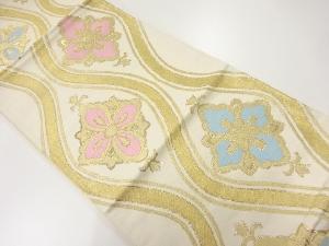 アンティーク　花立涌模様織出し袋帯（材料）